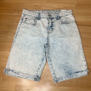 Calvin Klein Boys Sz 20 Light Wash Cuffed Denim Short Slim Fit NWT